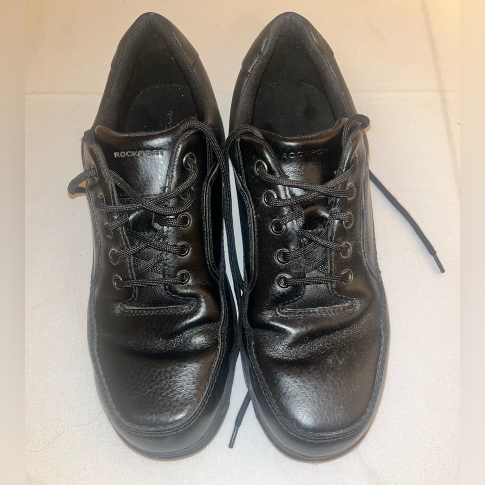 Rockport Black Leather Lace-Up Oxfords for Men. Size 13
